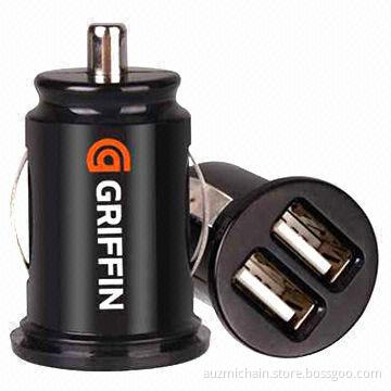 Dual USB Car Chargers for iPad2, iPhone4/4S with 2.1A Current